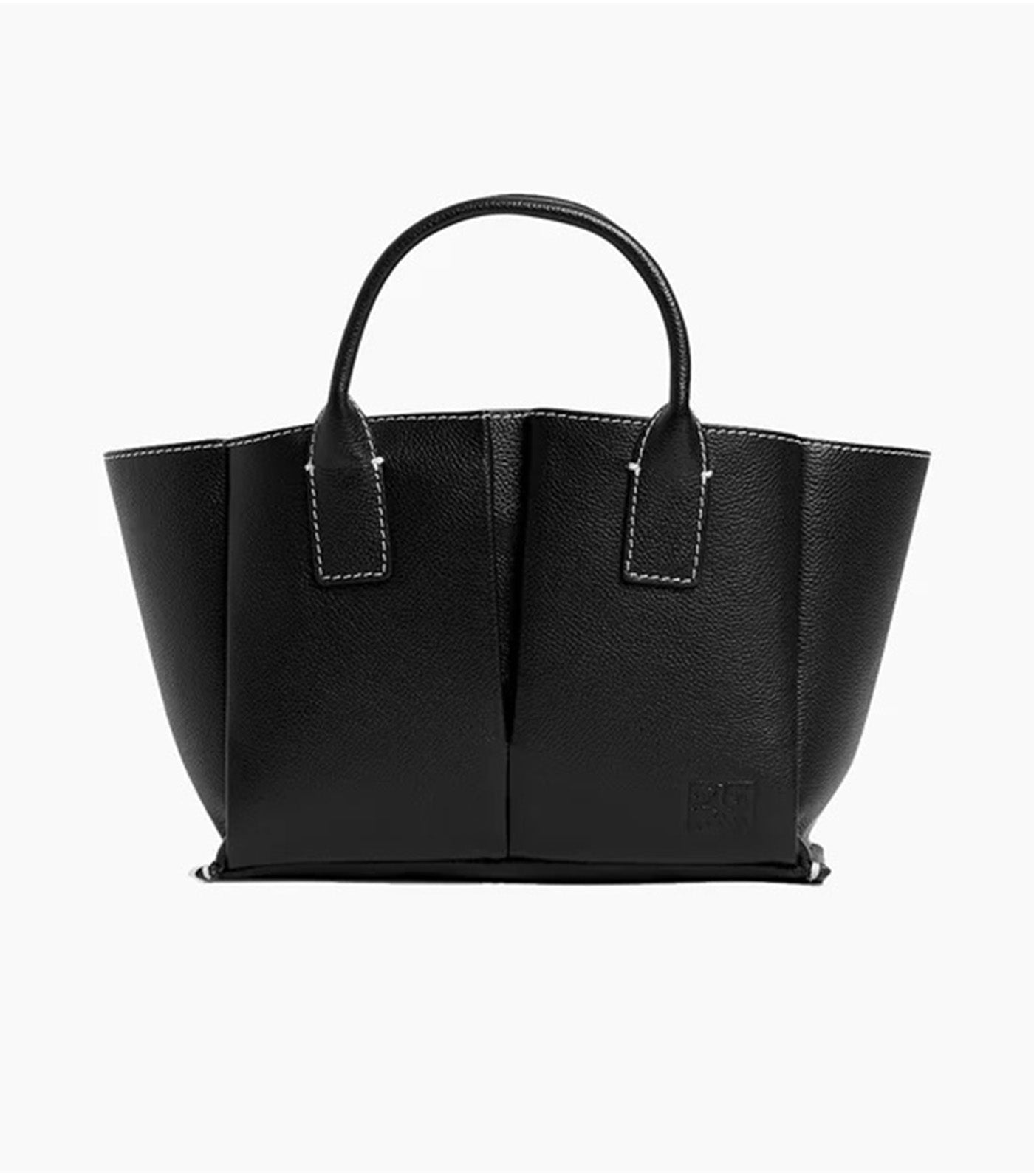 Le Tanneur Elena Small Handbag in Grained Leather Black