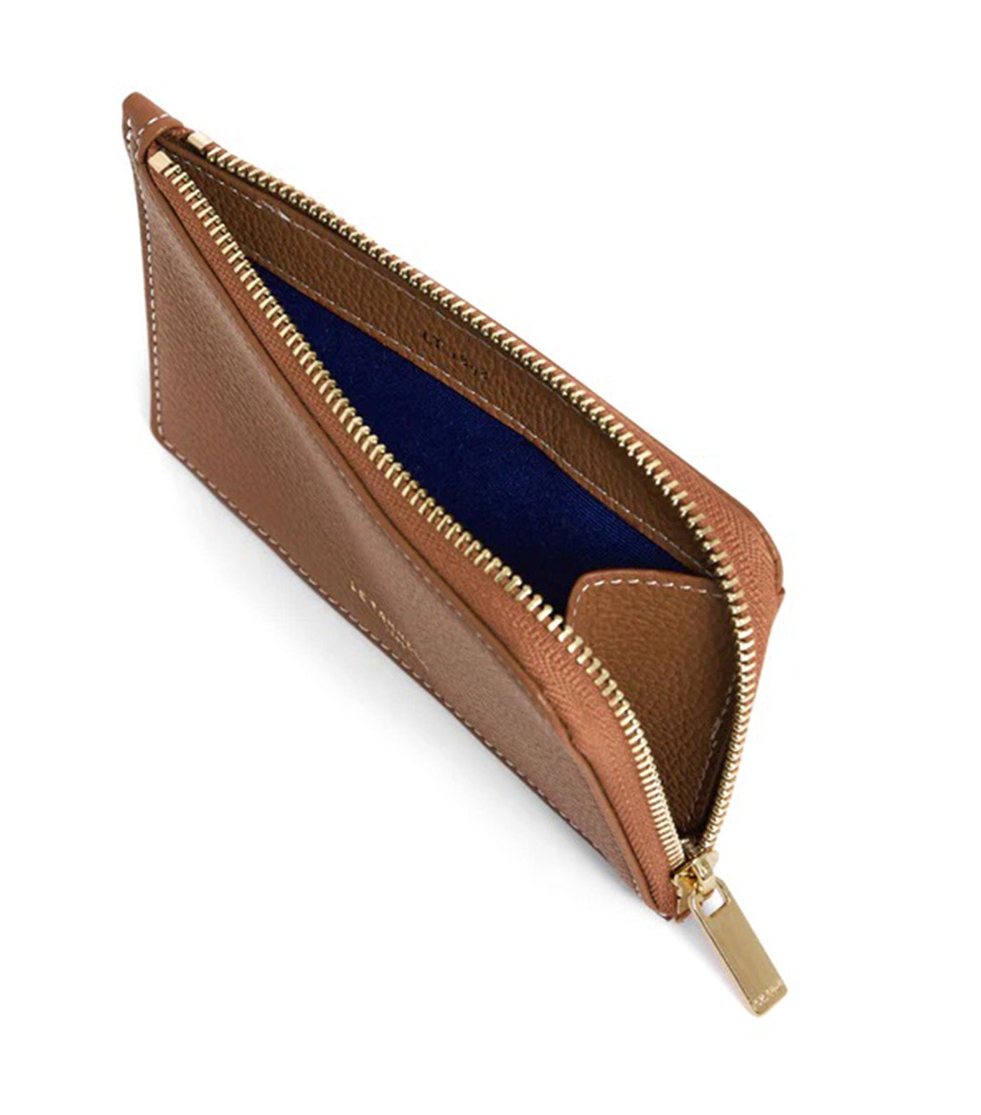 Emilie Zipped Card Holder in Grain Leather