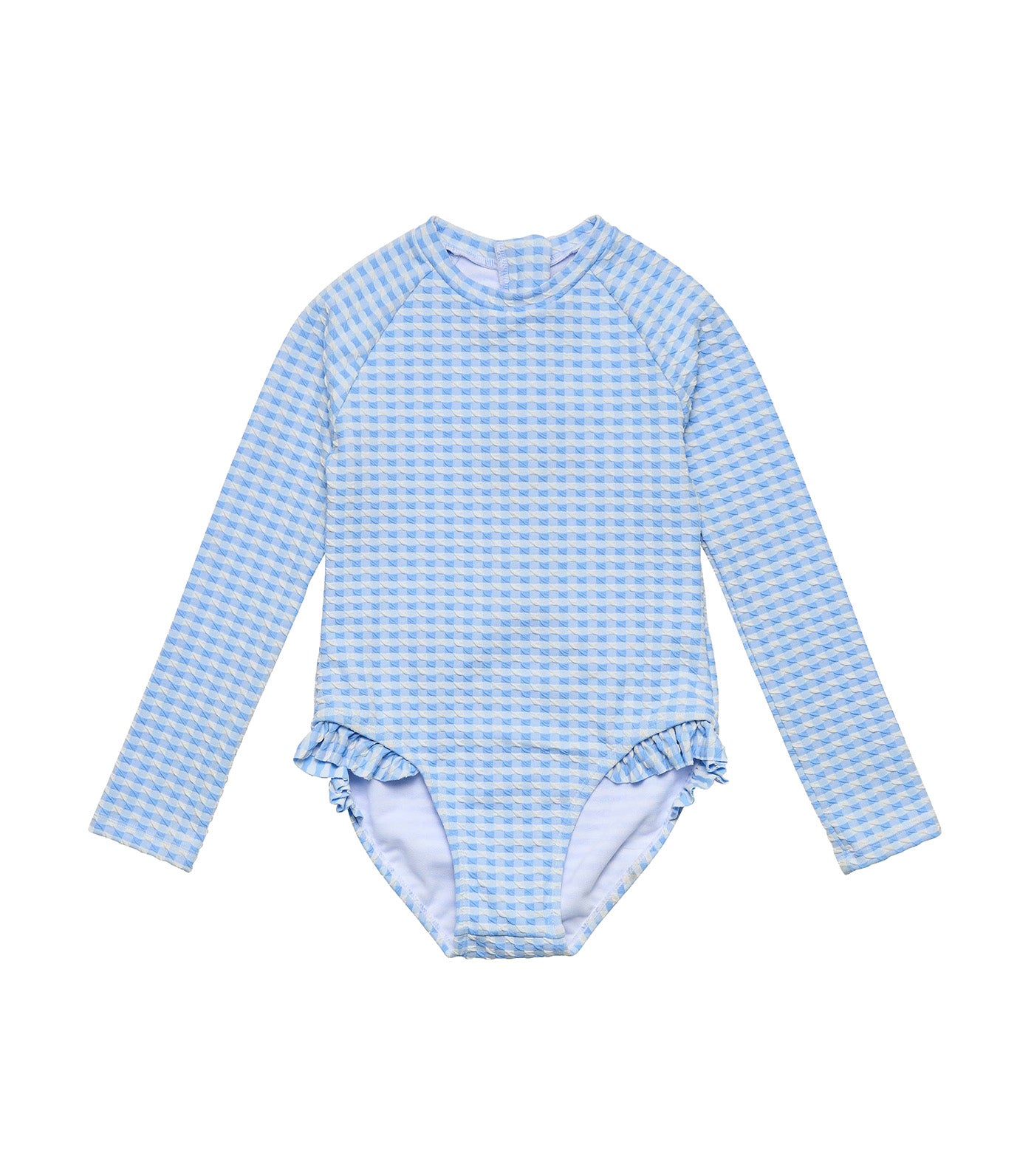 Seaside Gingham Leg Frill Surf Suit