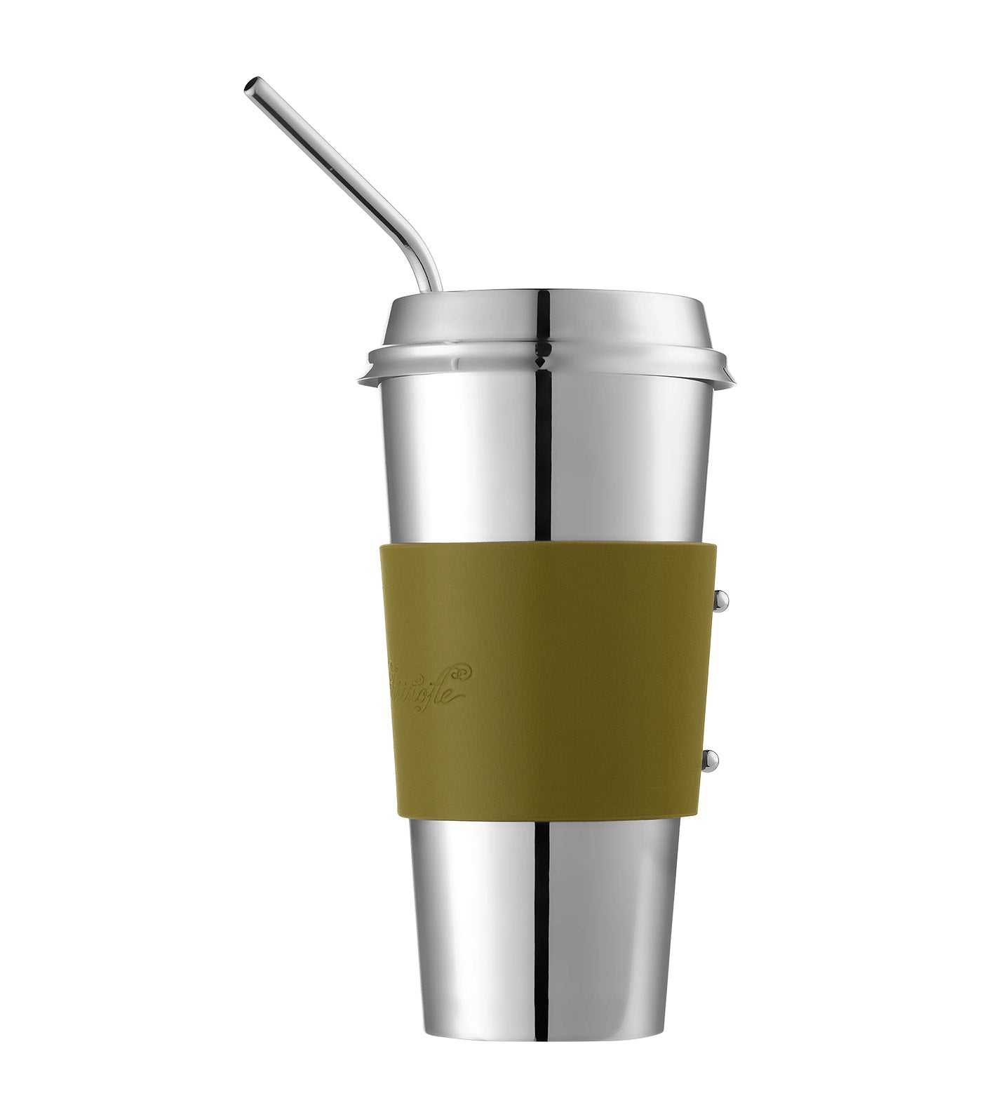 Objets Miroir Stainless Steel Insulated Cup Imperial Green/Silver
