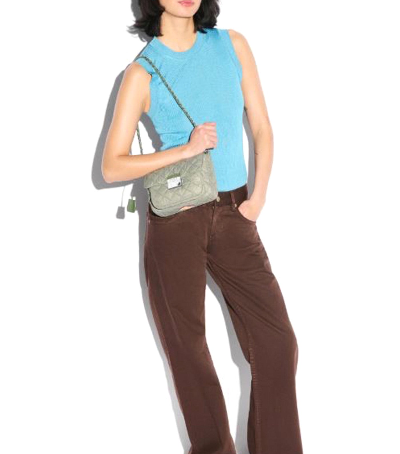 Small Crosby Lock Crossbody Agave Green