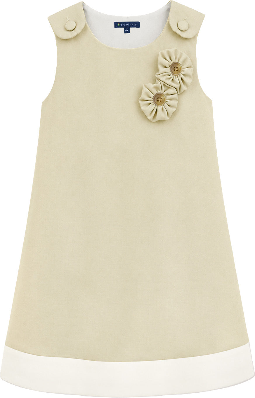 Racqui Girls Shift Dress Tan