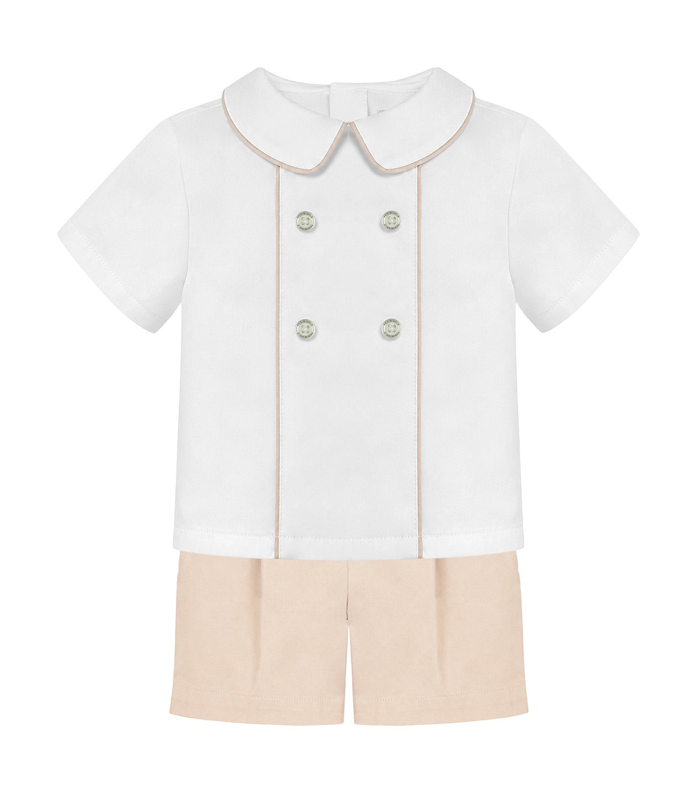 Pietro Baby Boys Top and Shorts Set Beige