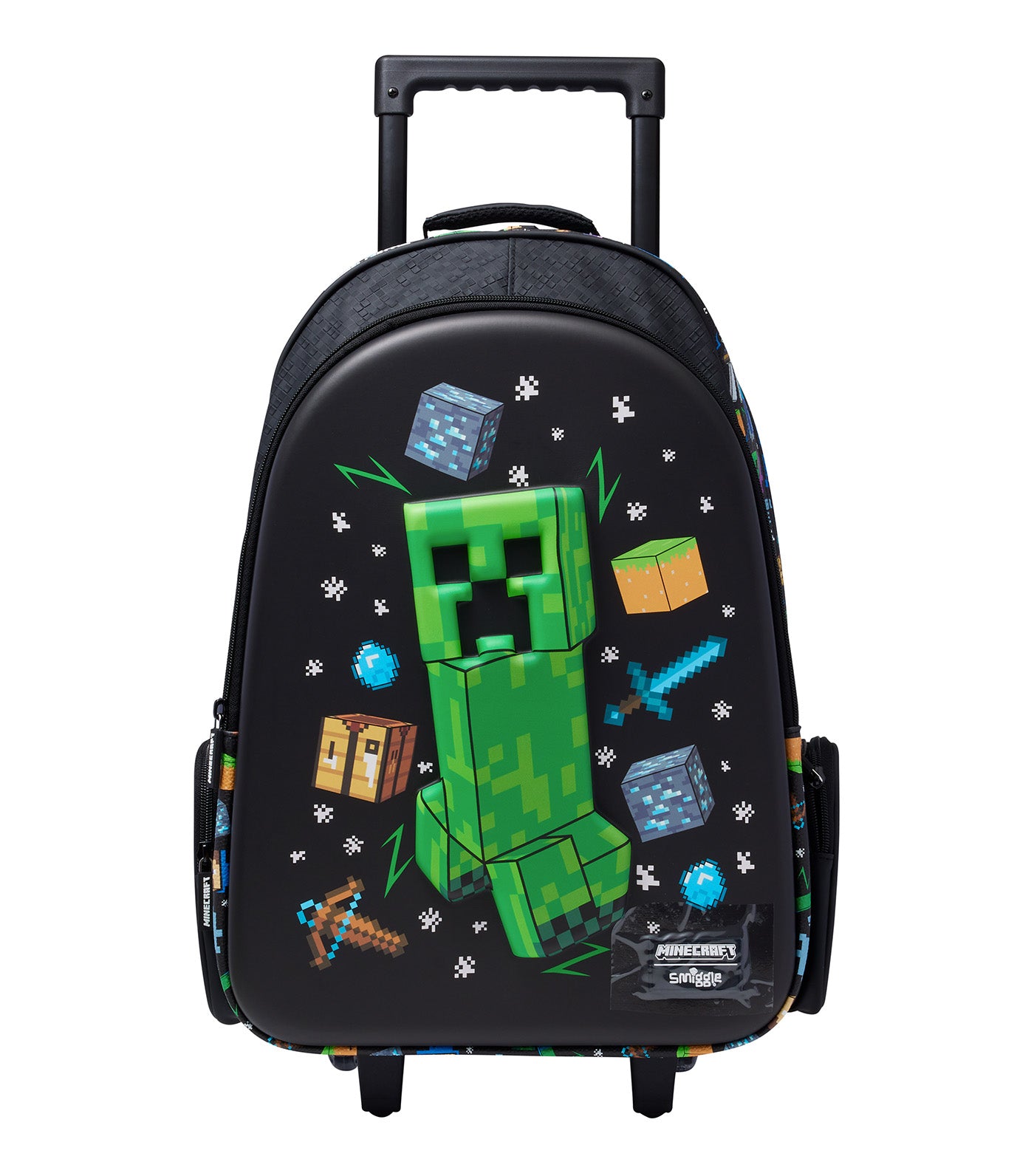 Minecraft Trolley Backpack with Light Up Wheels