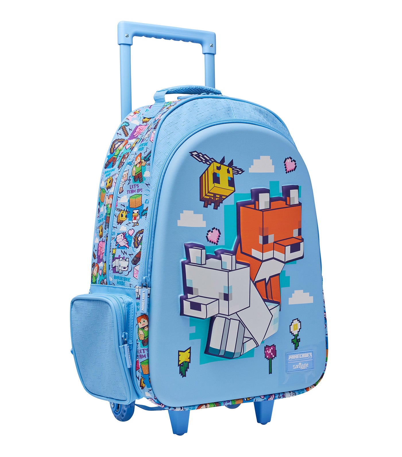 Minecraft Trolley Backpack with Light Up Wheels