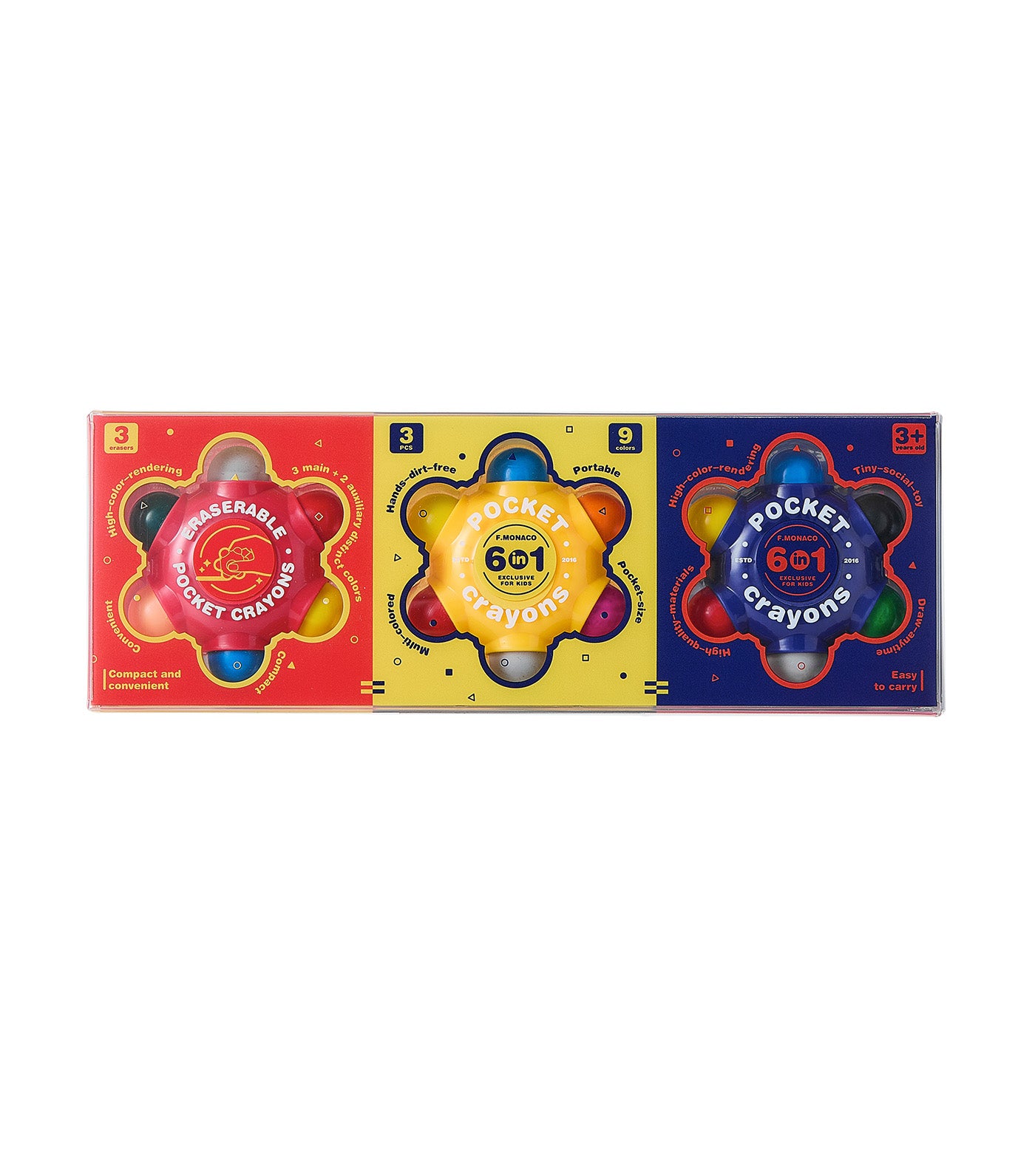 Pocket Crayons 6-in-1 (3-Pack Set)