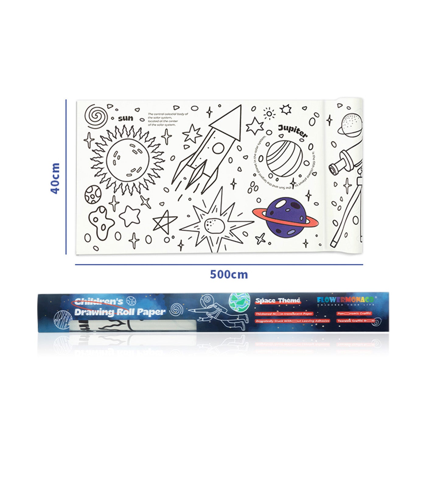 Children's Drawing Rolling Paper - Space