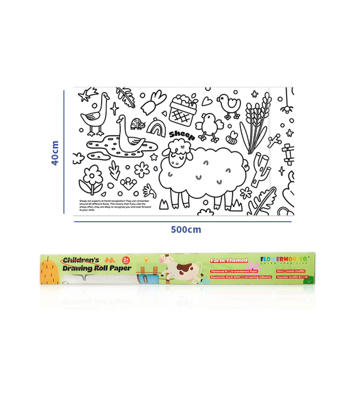 Children's Drawing Roll Paper - Farm