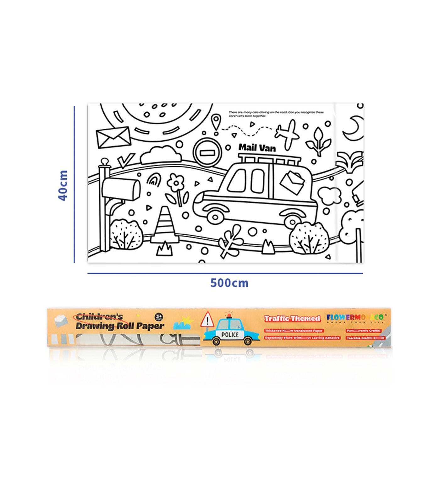 Children's Drawing Roll Paper - Traffic
