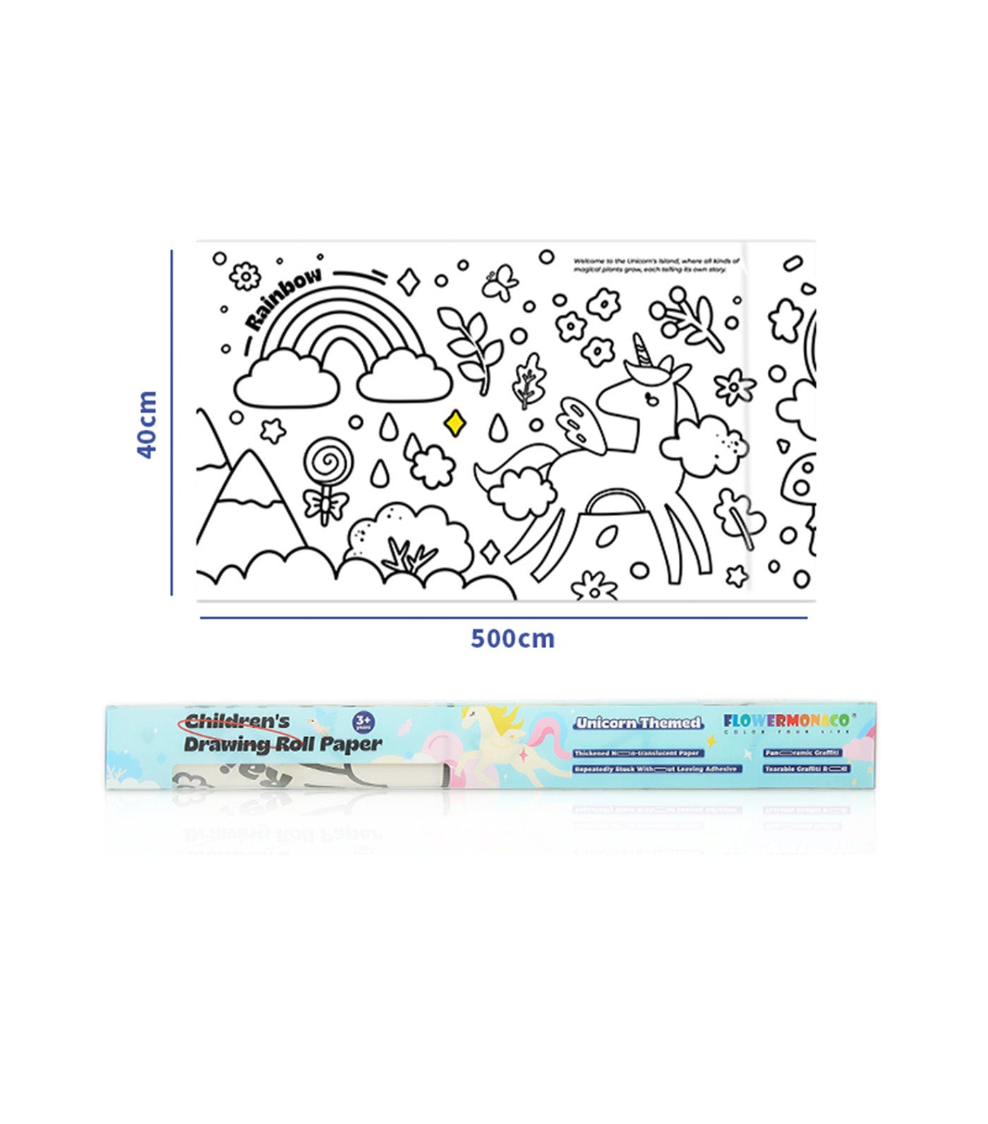 Children's Drawing Roll Paper - Unicorns
