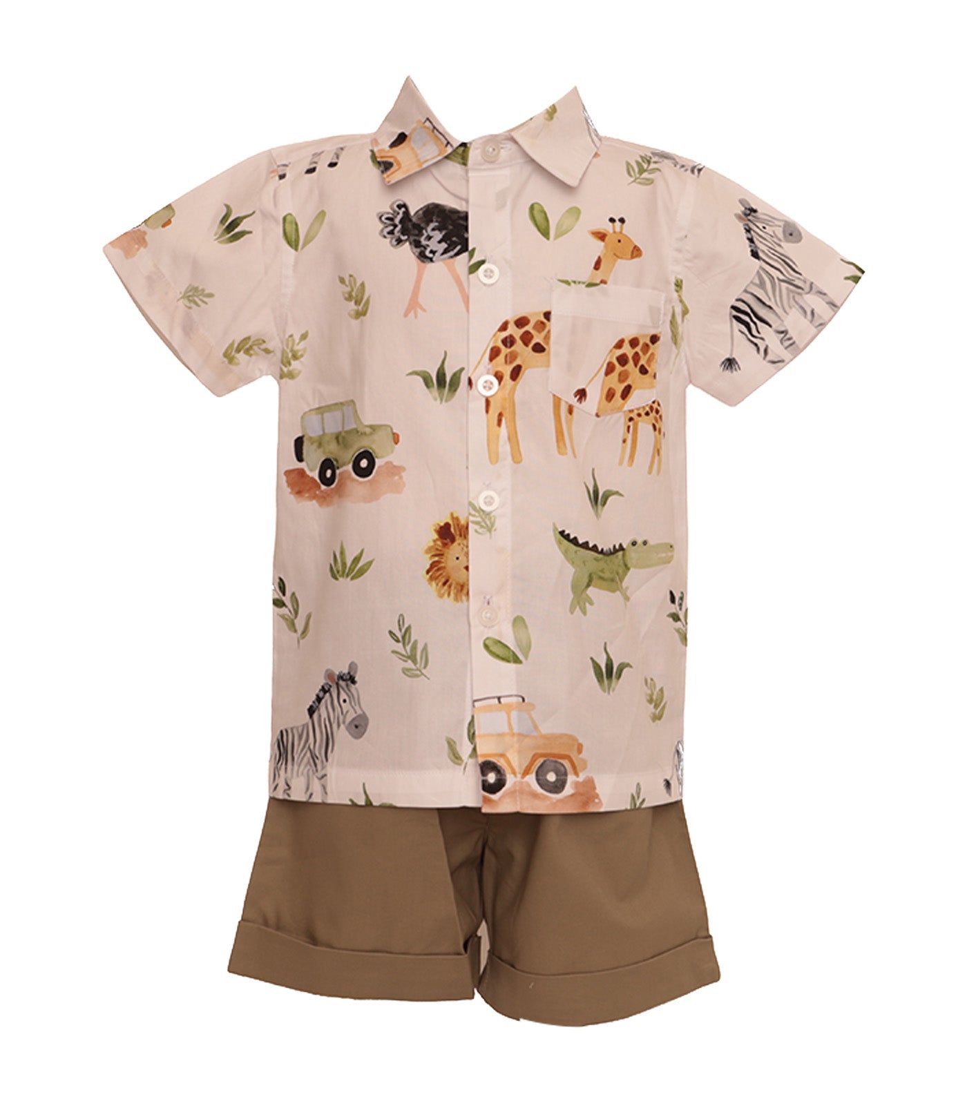 Ivan Short Sleeve Printed Polo and Short Set