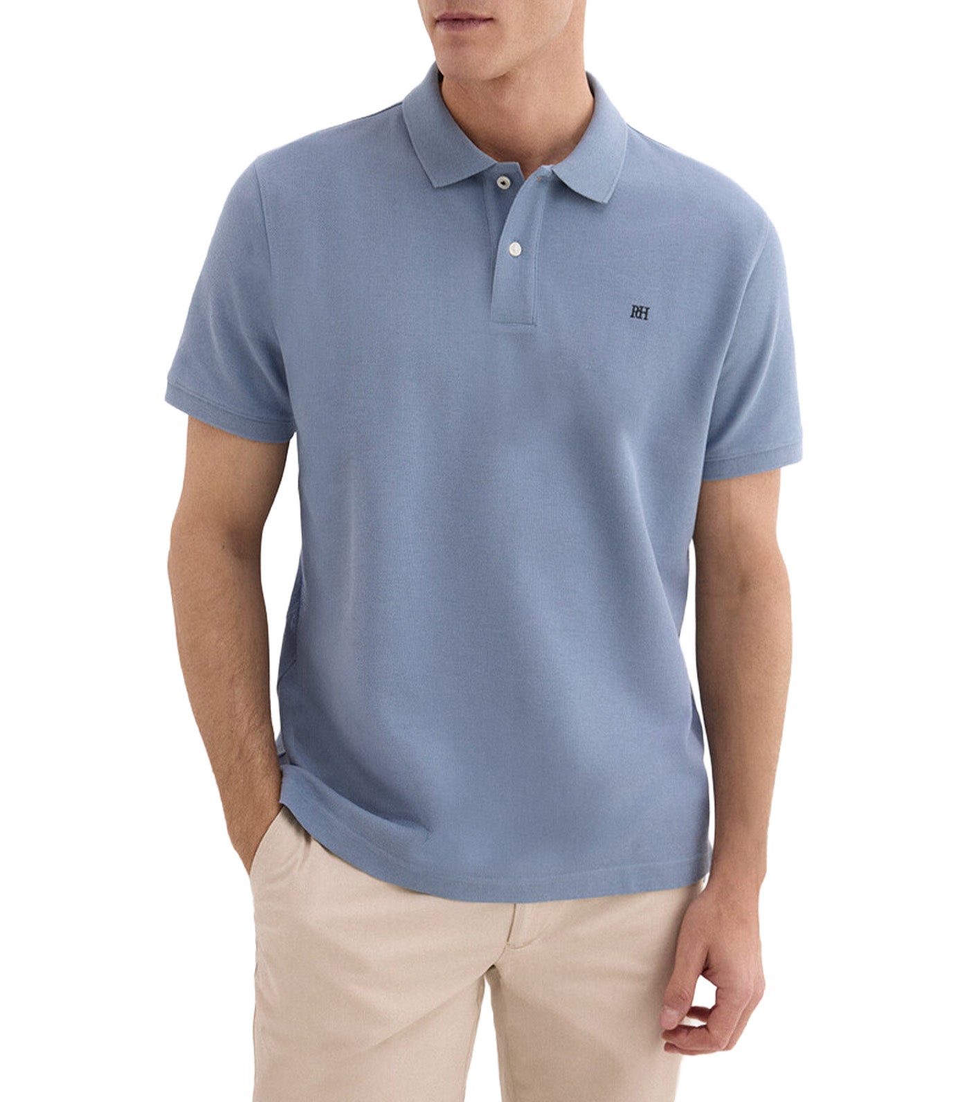 Basic Piqué Polo Shirt Light Blue