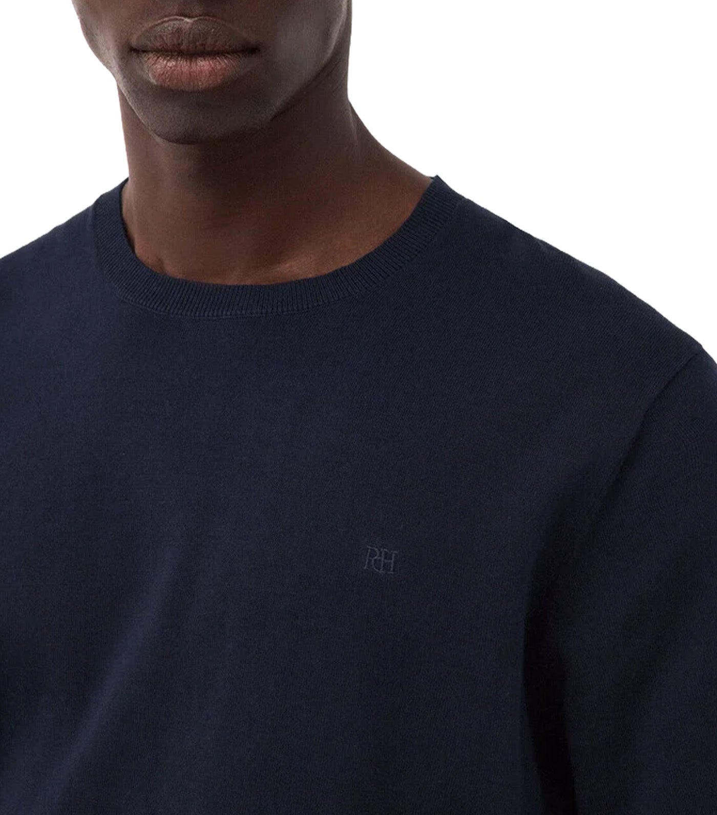 Premium Cotton Knit T-Shirt Navy