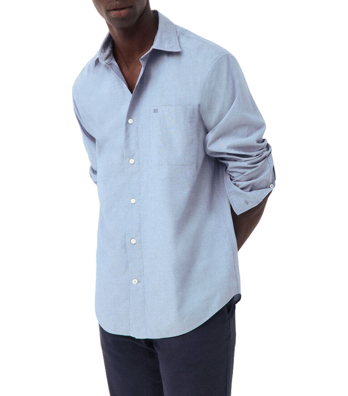 Plain Poplin Relax Fit Shirt Blue