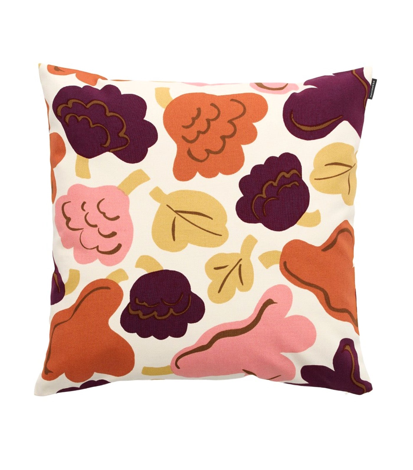 Pieni Kukasta Kukkaan Cushion Cover 50cm x 50cm Off White, Plum, Pink, Terracotta