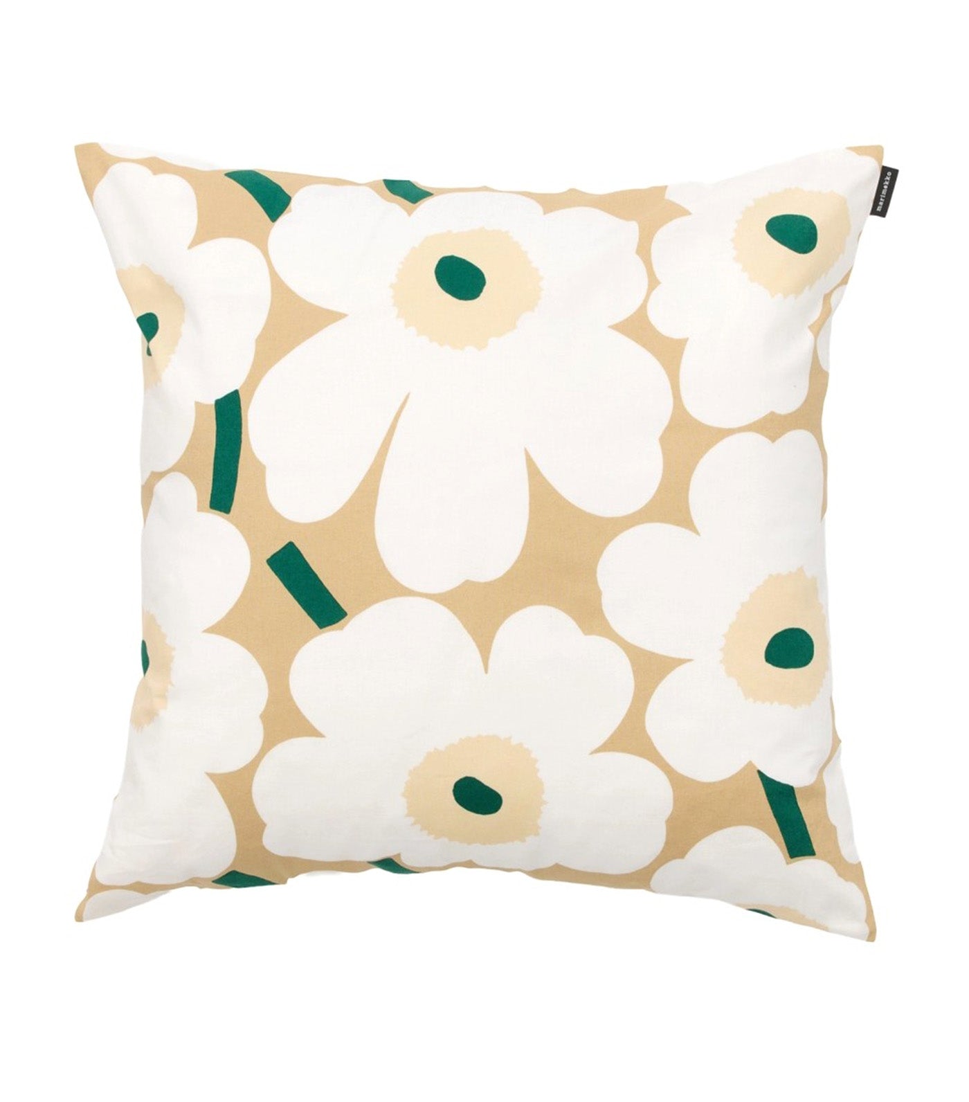 Pieni Unikko Cushion Cover 50cm x 50cm Sand, White, Hay, Emerald