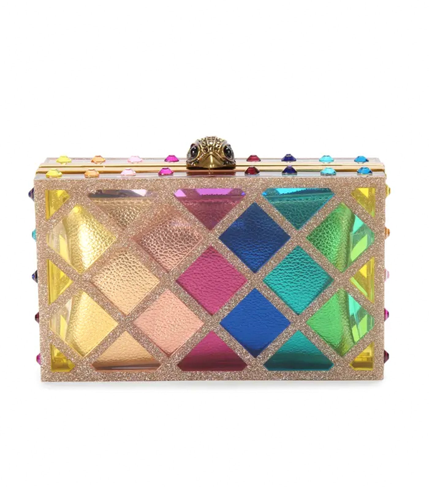 Crystal Quilt Box Clutch Multi