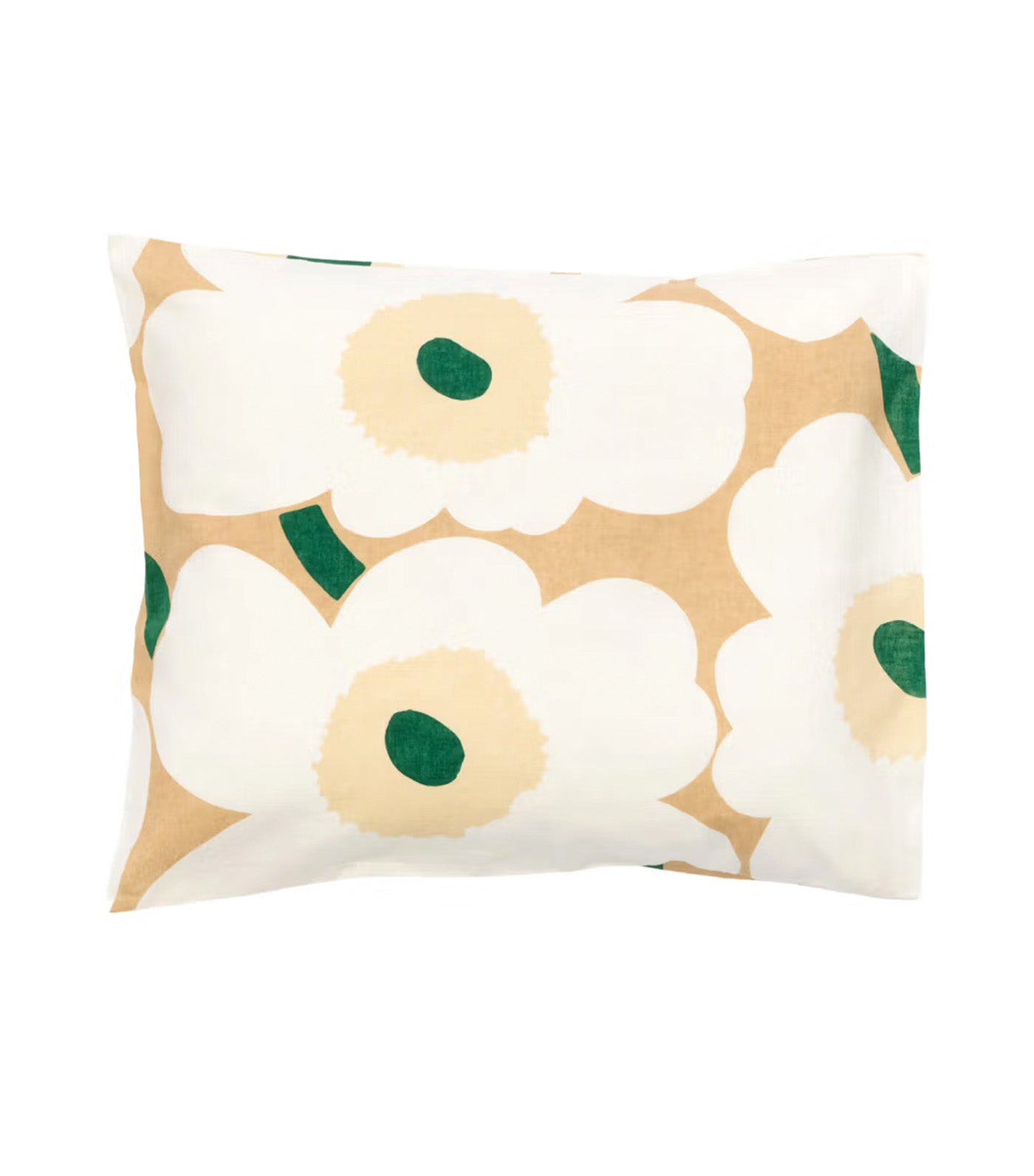 Unikko Pillow Case Sand/Off White/Hay/Emerald