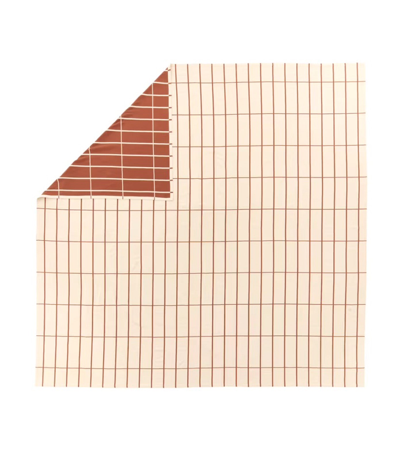 Tiiliskivi Bedspread 260cm x 260cm Off White, Chestnut
