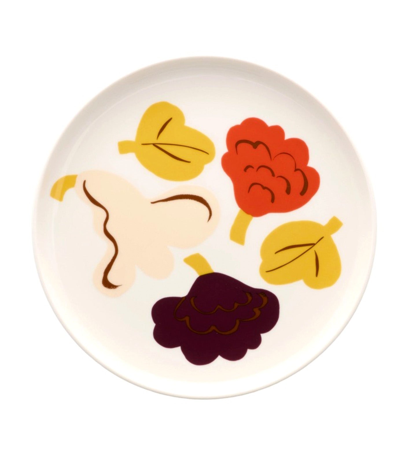 Oiva / Kukasta Kukkaan Collection Plate 20CM White, Pink, Terracotta, Plum
