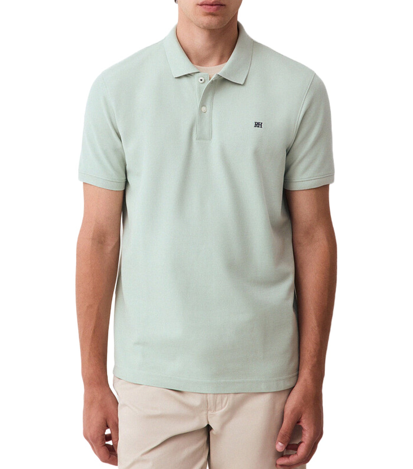Basic Slim Piqué Polo Shirt Green