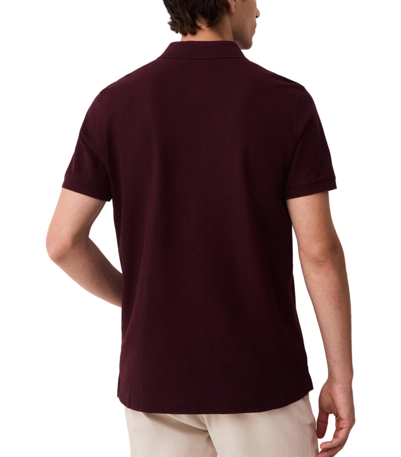 Basic Slim Piqué Polo Shirt Maroon