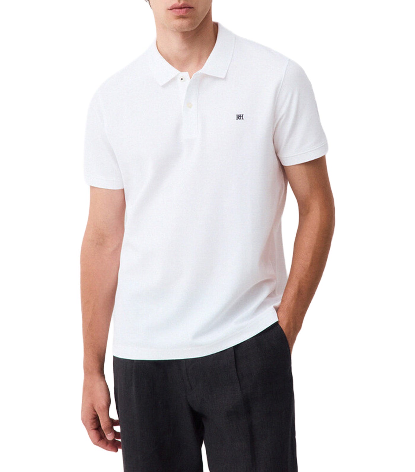 Basic Slim Piqué Polo Shirt White