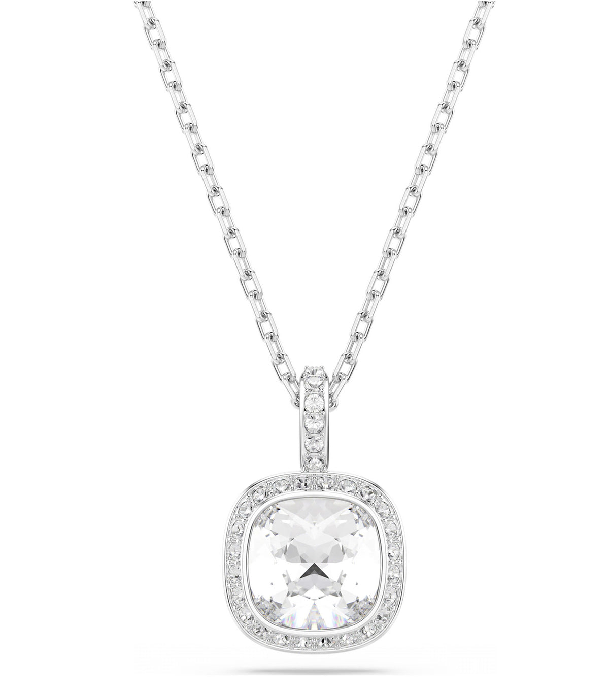 Una Angelic Pendant Cushion Cut Rhodium Plated White