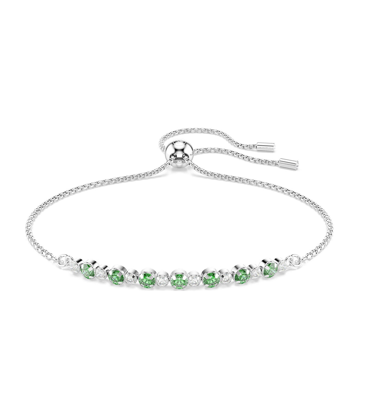 Matrix Bracelet Round Cut Rhodium Plated Green