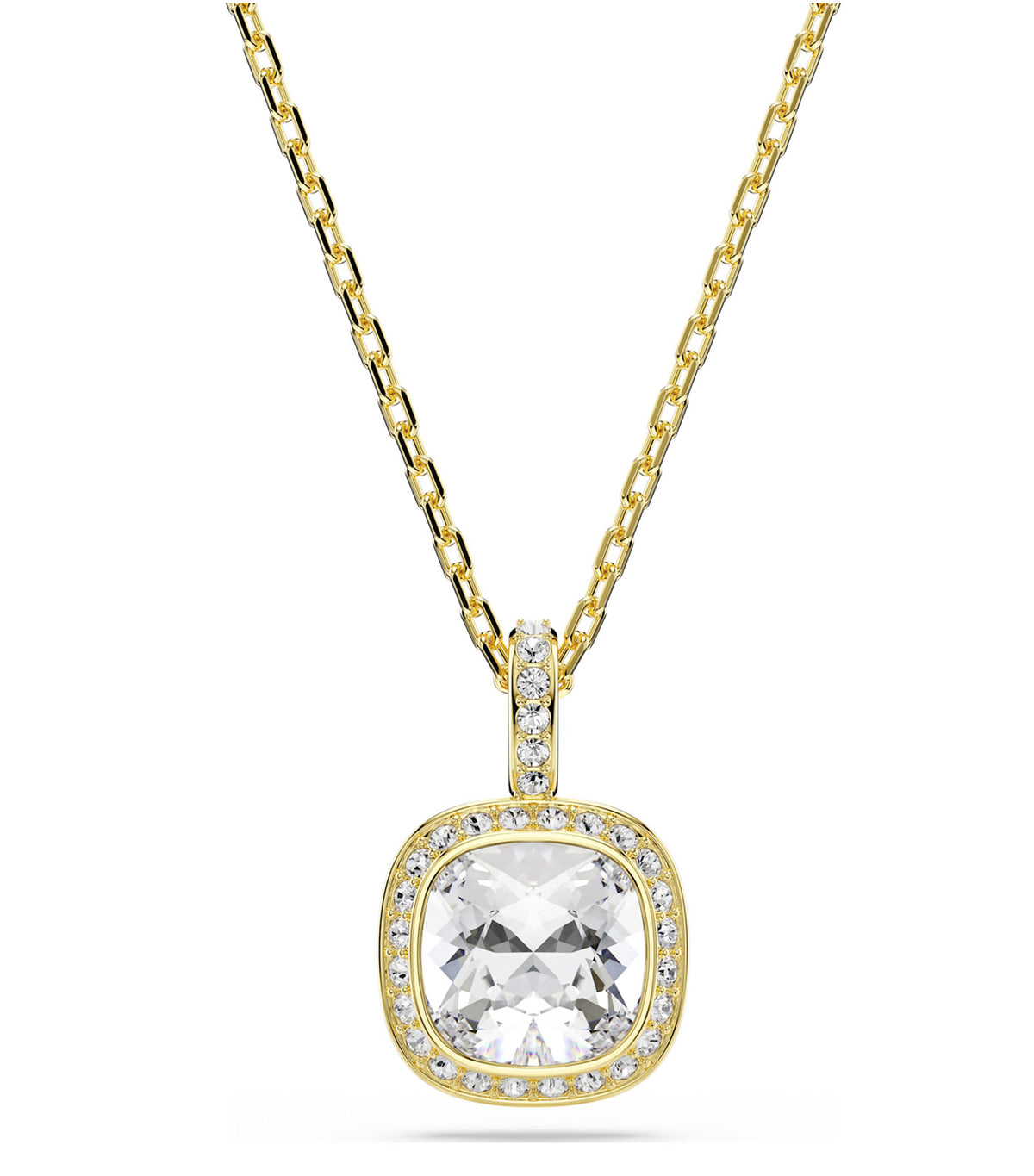 Una Angelic Pendant Cushion Cut 18K Gold Finish White