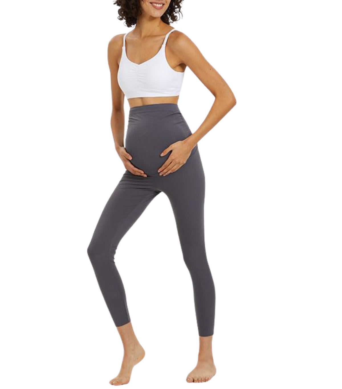 Essential Belly Cover Maternity Long Legging Gray