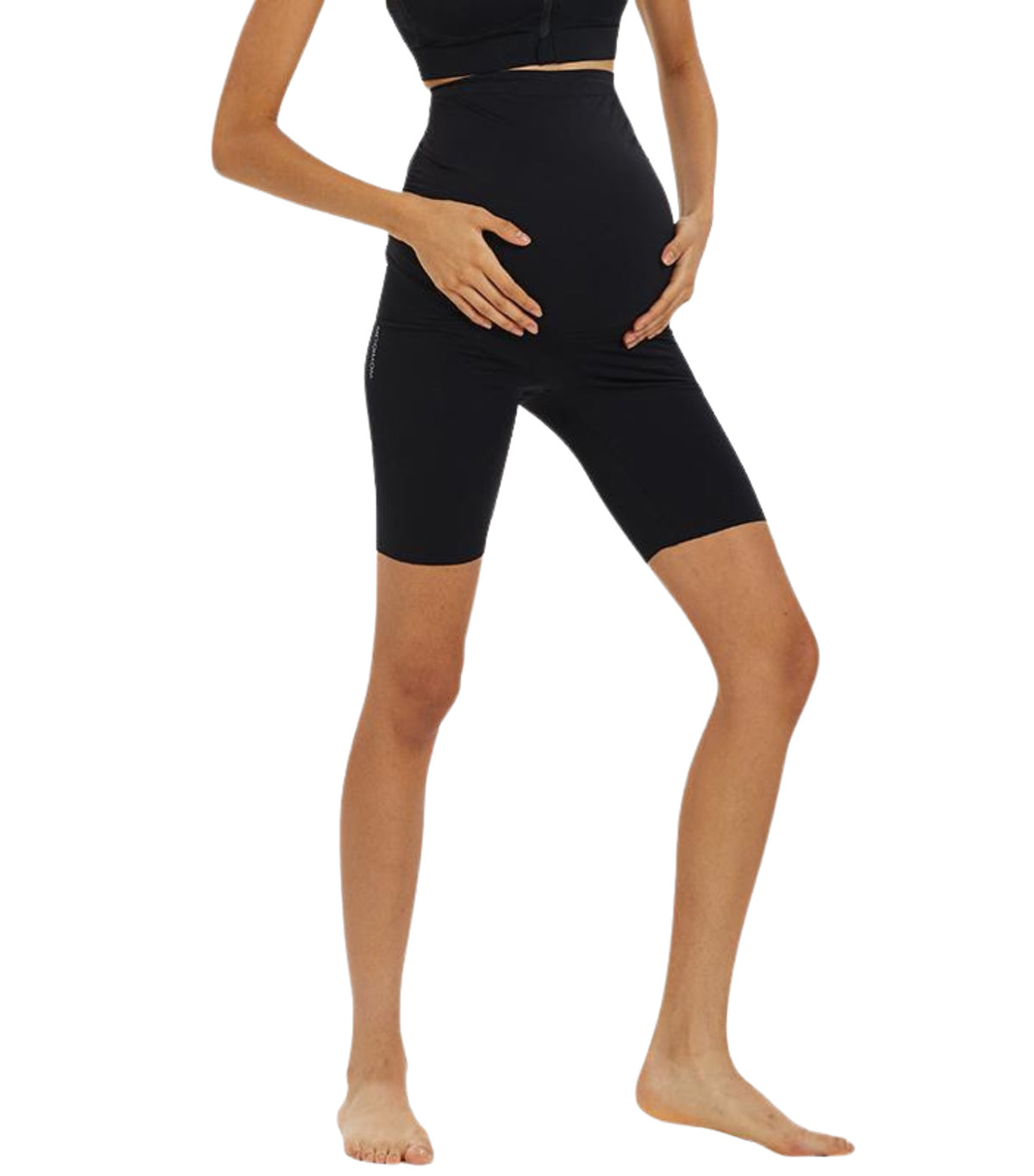Essential Belly Cover Maternity Short Leggings Black