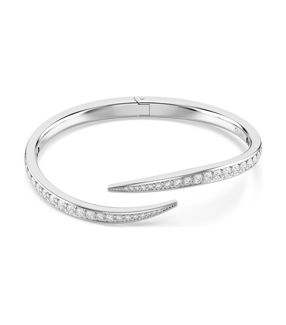 Vienna Bangle Round Cut Swan Rhodium Plated White