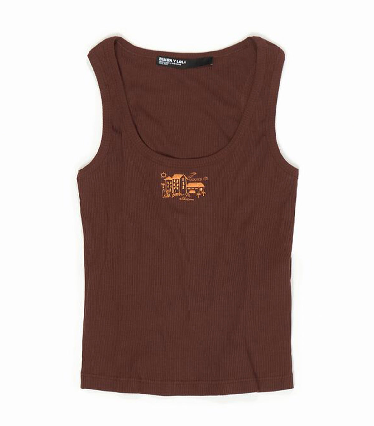 Fitted Tank Top Brown