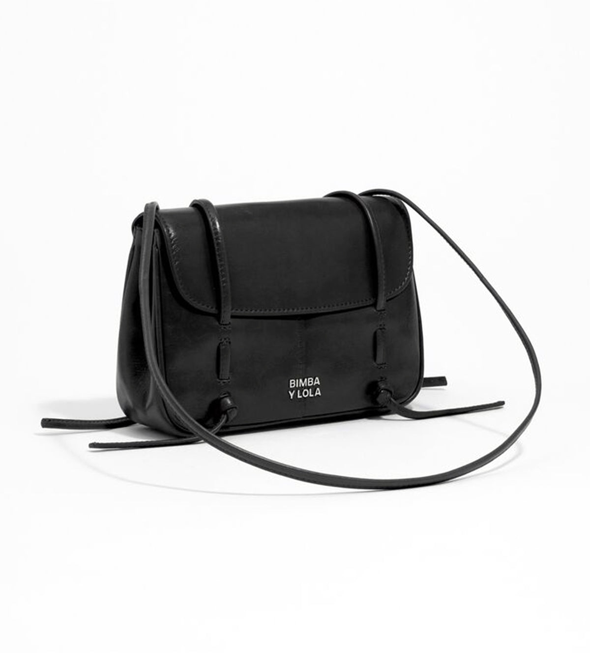 Leather Mini Flap Bag Black