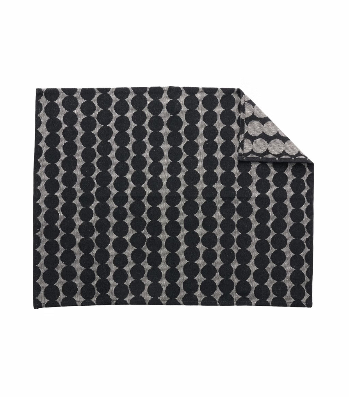 Pieni Räsymatto Bench Towel 46 cm x 60 cm Black/Light Beige