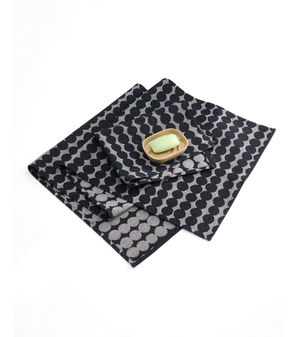 Pieni Räsymatto Bench Towel 46 cm x 150 cm Black/Light Beige