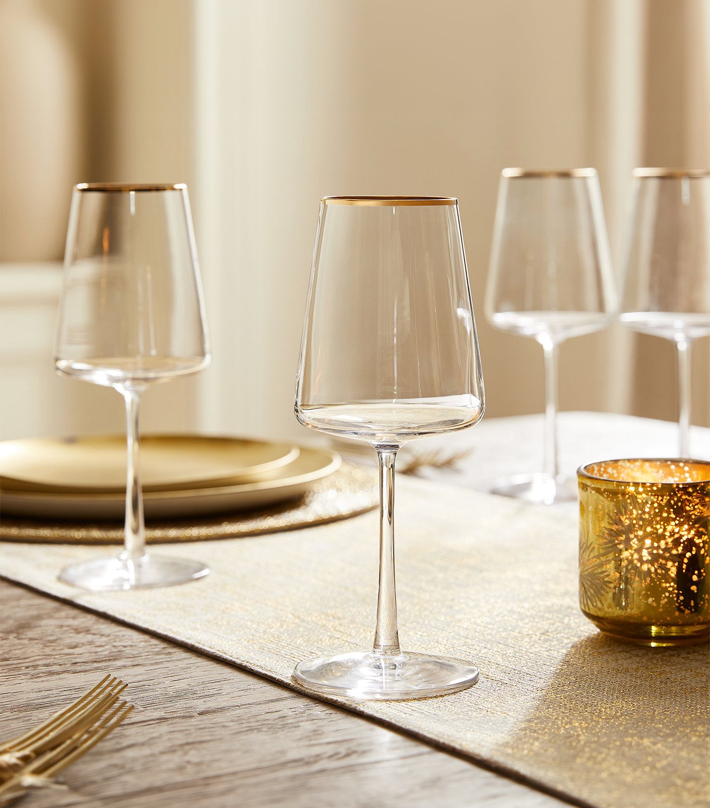 west elm Horizon Crystal Gold-Rimmed Glassware Collection
