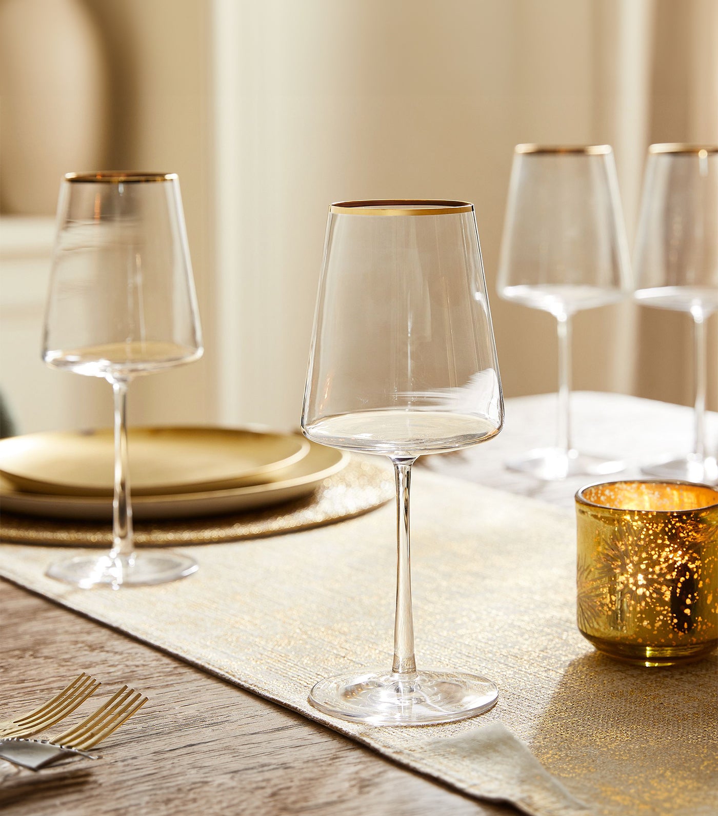 west elm Horizon Crystal Gold-Rimmed Glassware Collection