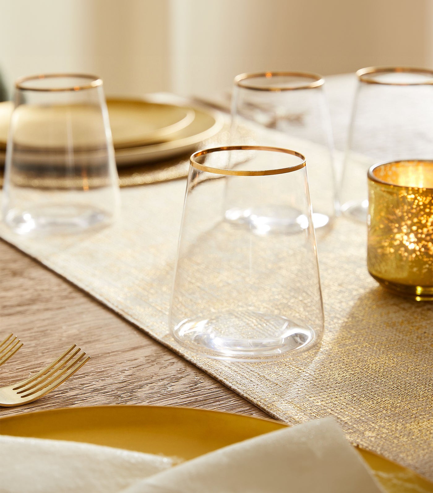 west elm Horizon Crystal Gold-Rimmed Glassware Collection