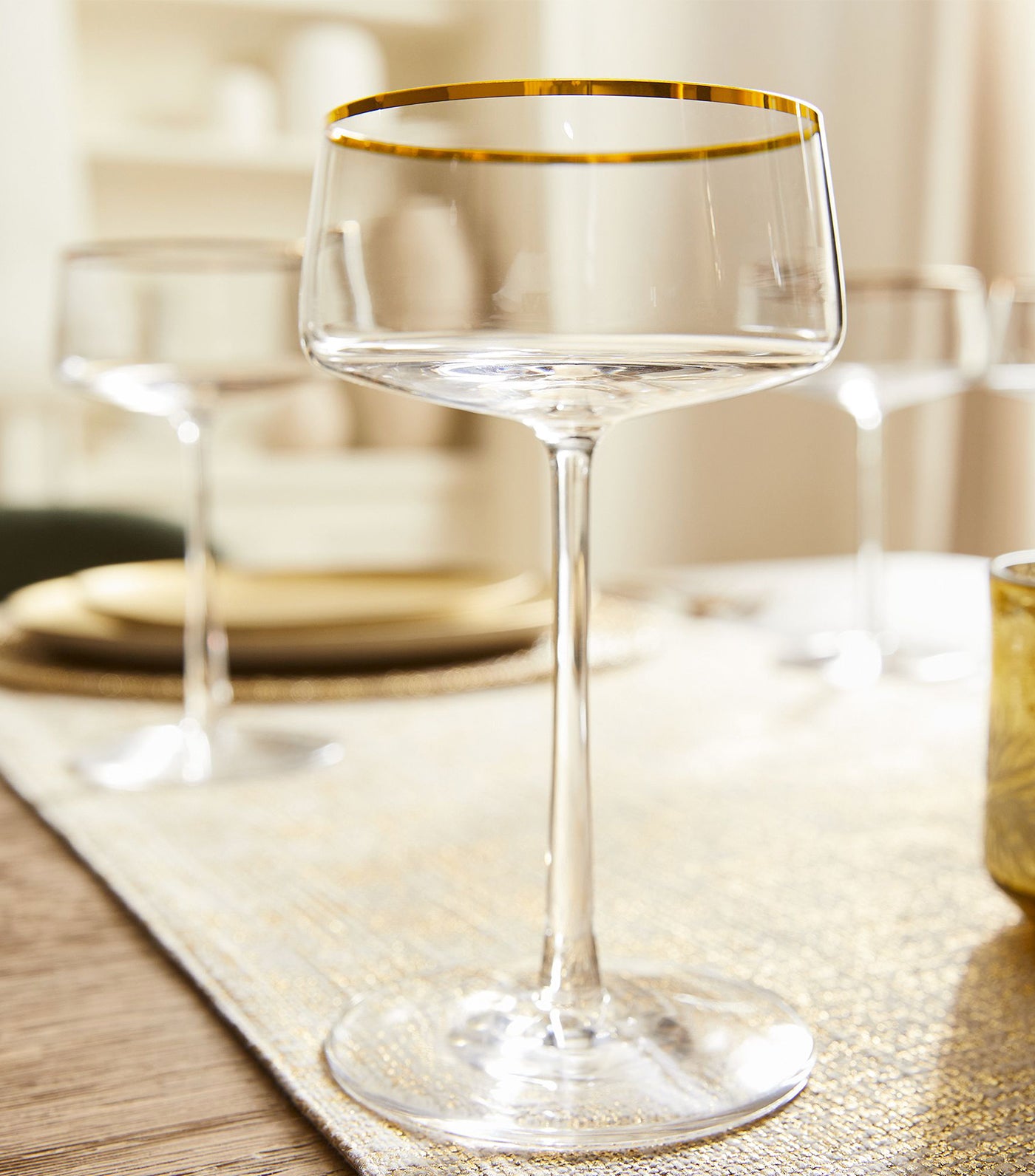 west elm Horizon Crystal Gold-Rimmed Glassware Collection