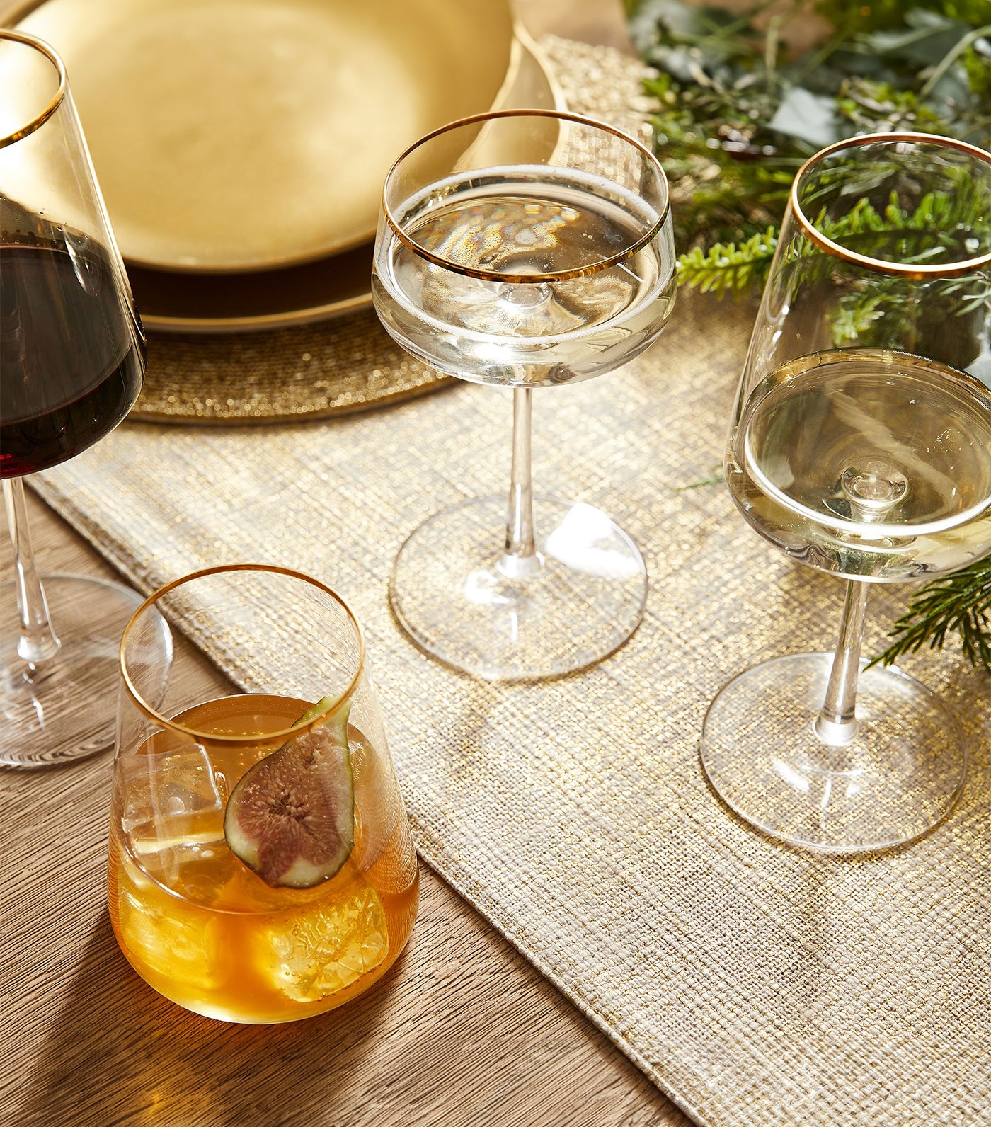 west elm Horizon Crystal Gold-Rimmed Glassware Collection
