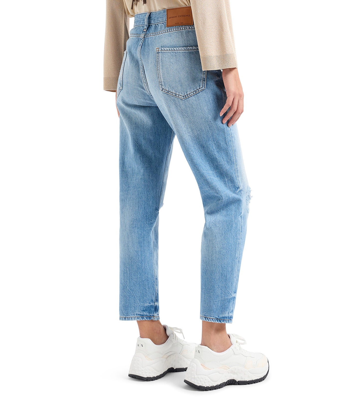 Crop Boyfriend Jeans Denim Light Indigo