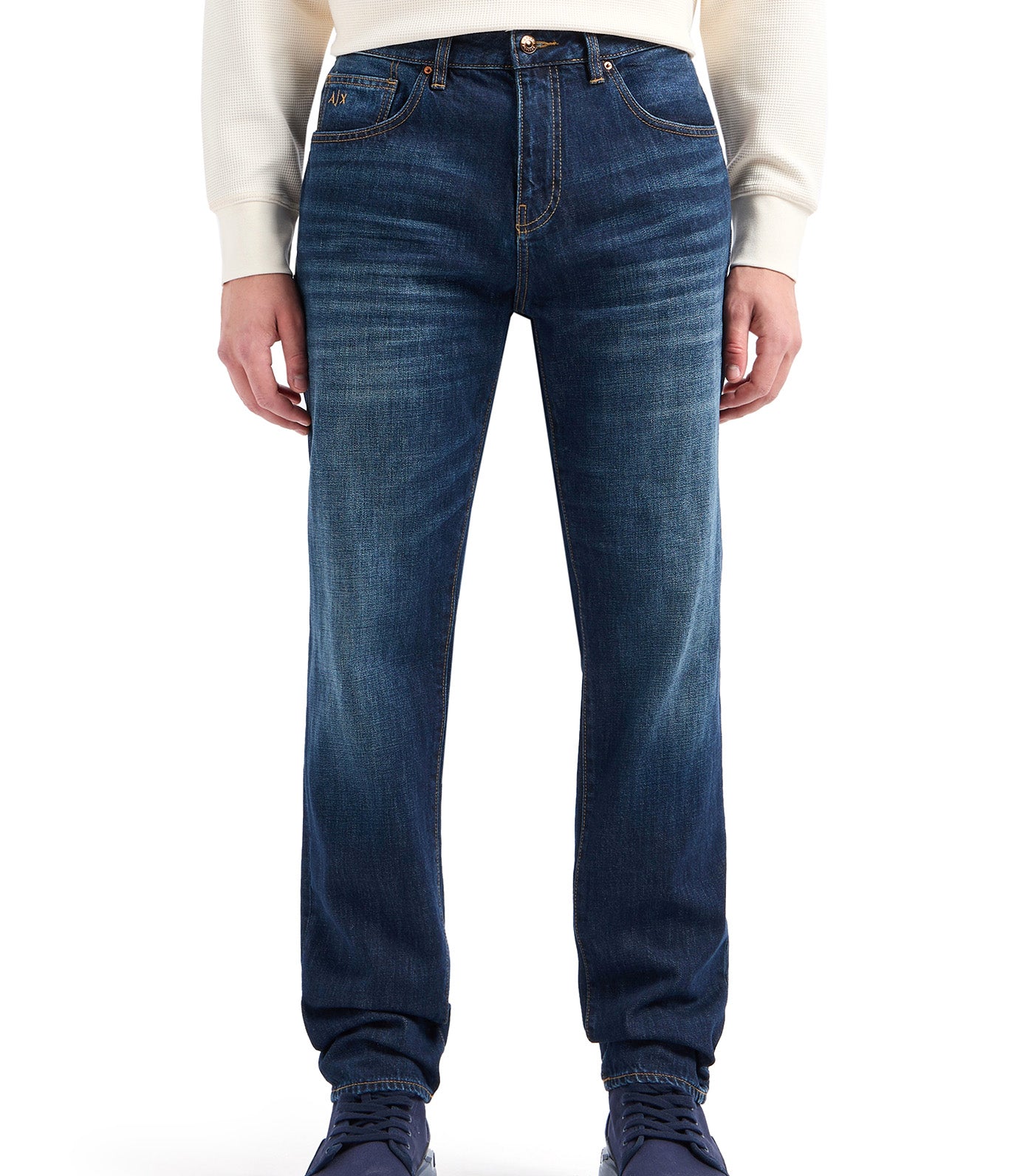 Slim Fit Men's Dyed/Wash Jeans Indigo Denim