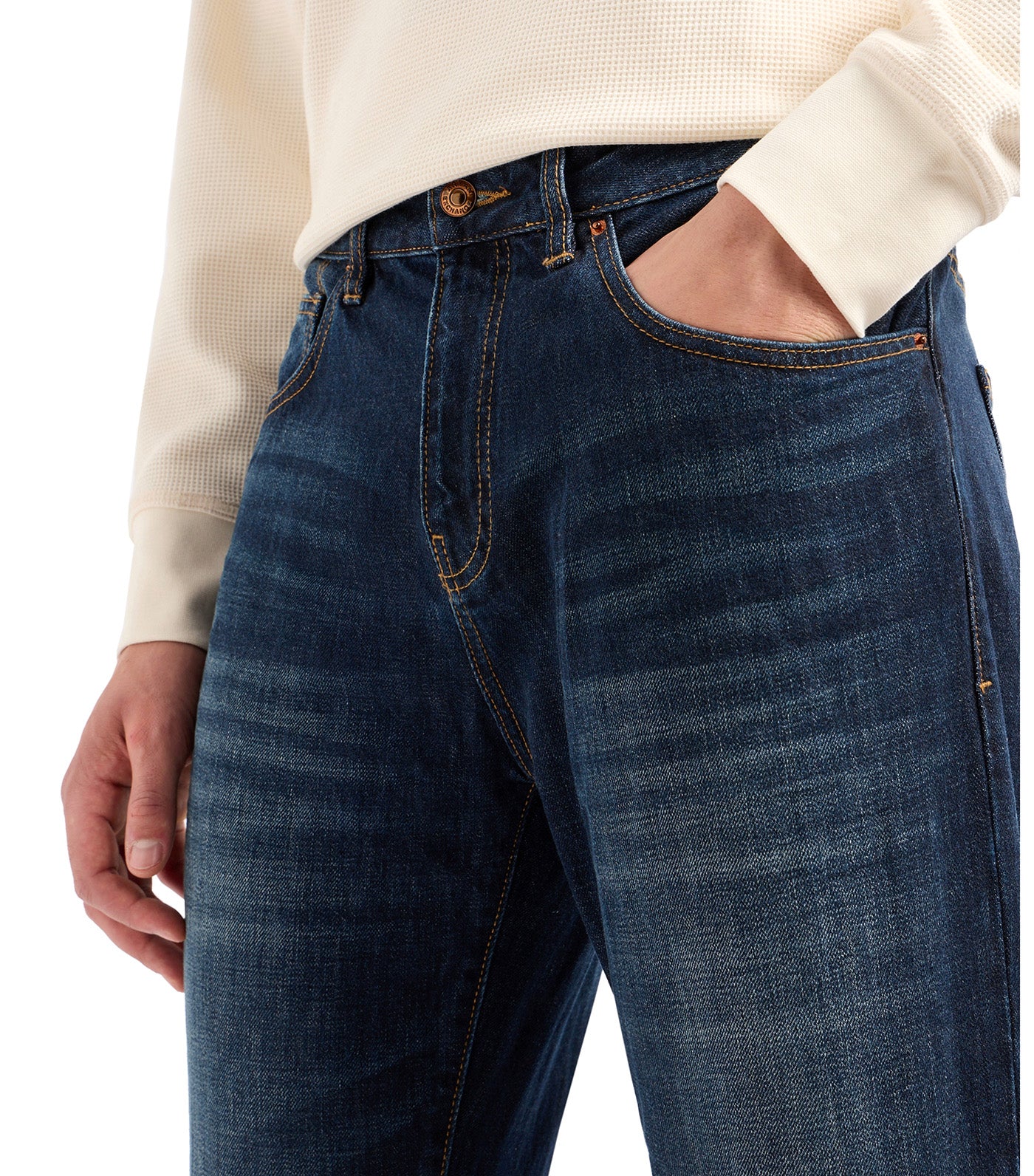 Slim Fit Men's Dyed/Wash Jeans Indigo Denim