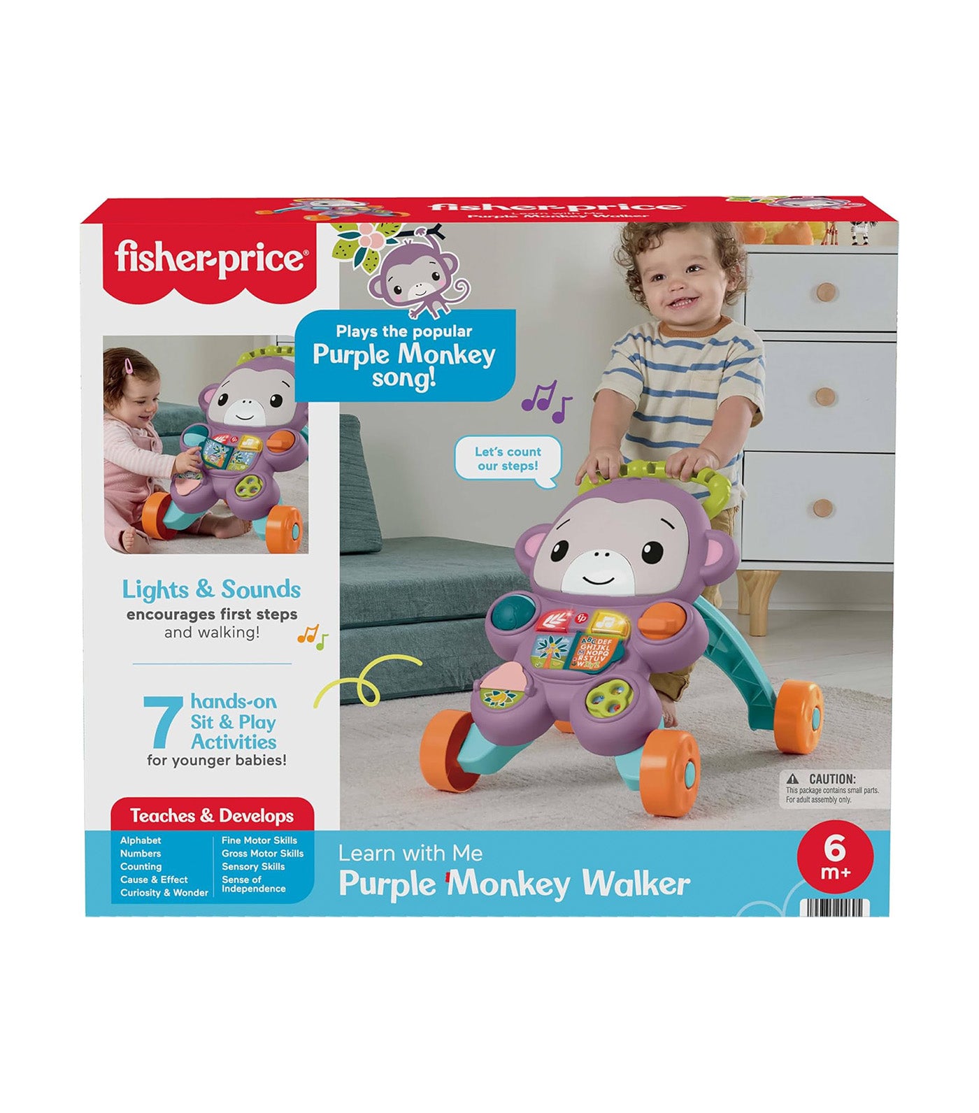Learn With Me Purple Monkey Walker