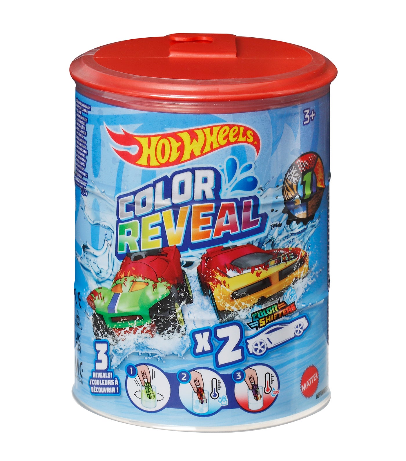 Color Reveal™  Pack of 2 Vehicles - Red Lid