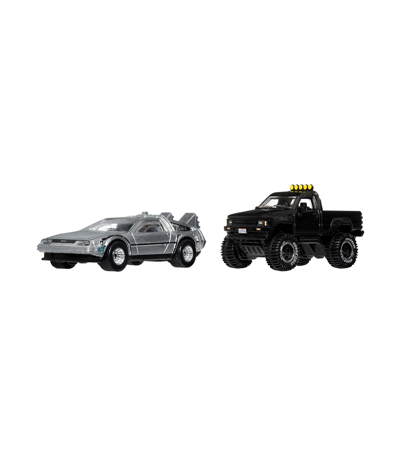 Hot Wheels Premium Car Culture 2-Pack Back to the Future Time Machine and 1987 Toyota Pickup Truck/Camionnette