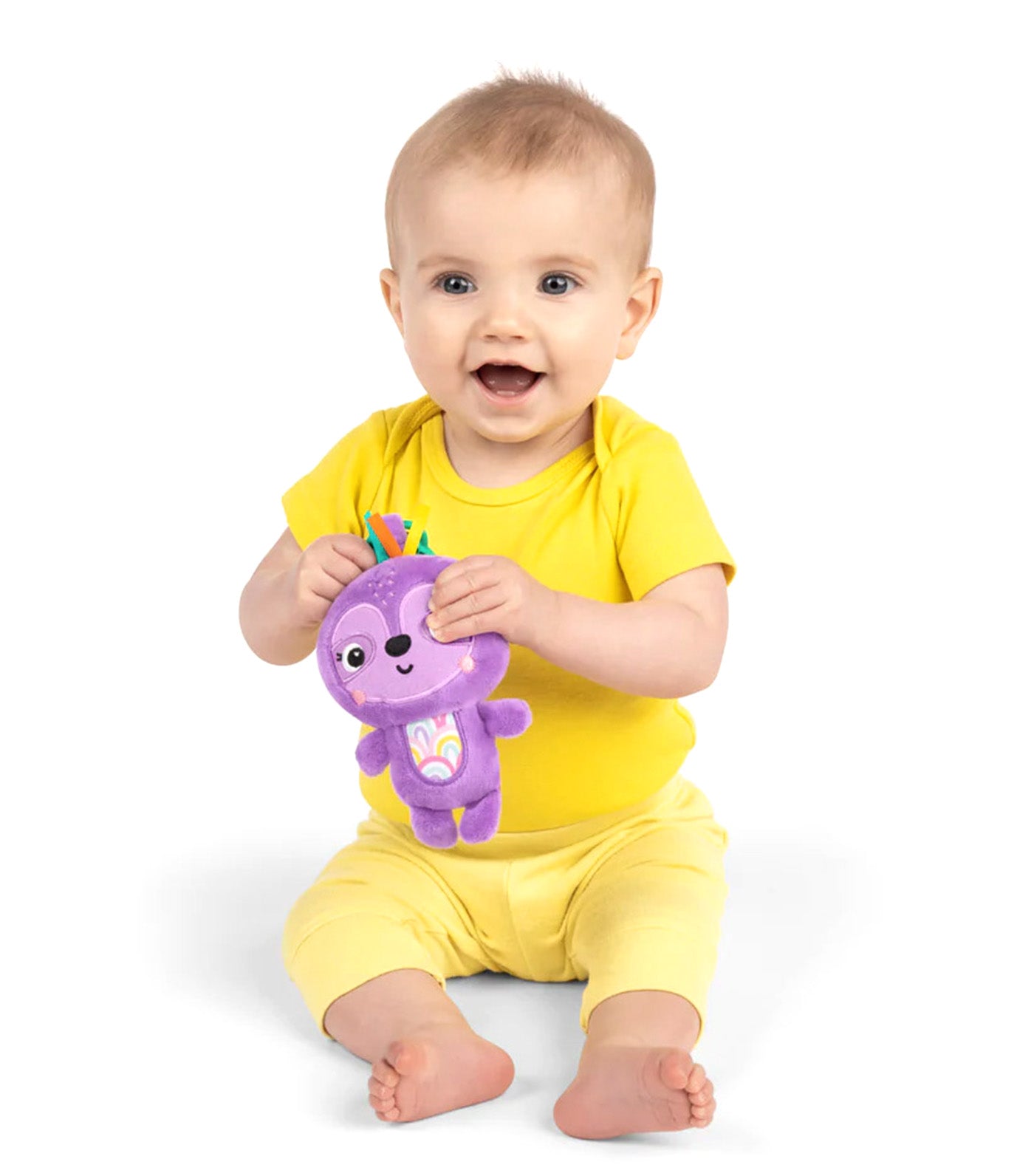 Bright Starts Jingle Joy Reach & Rattle Toy Purple Sloth - Unisex