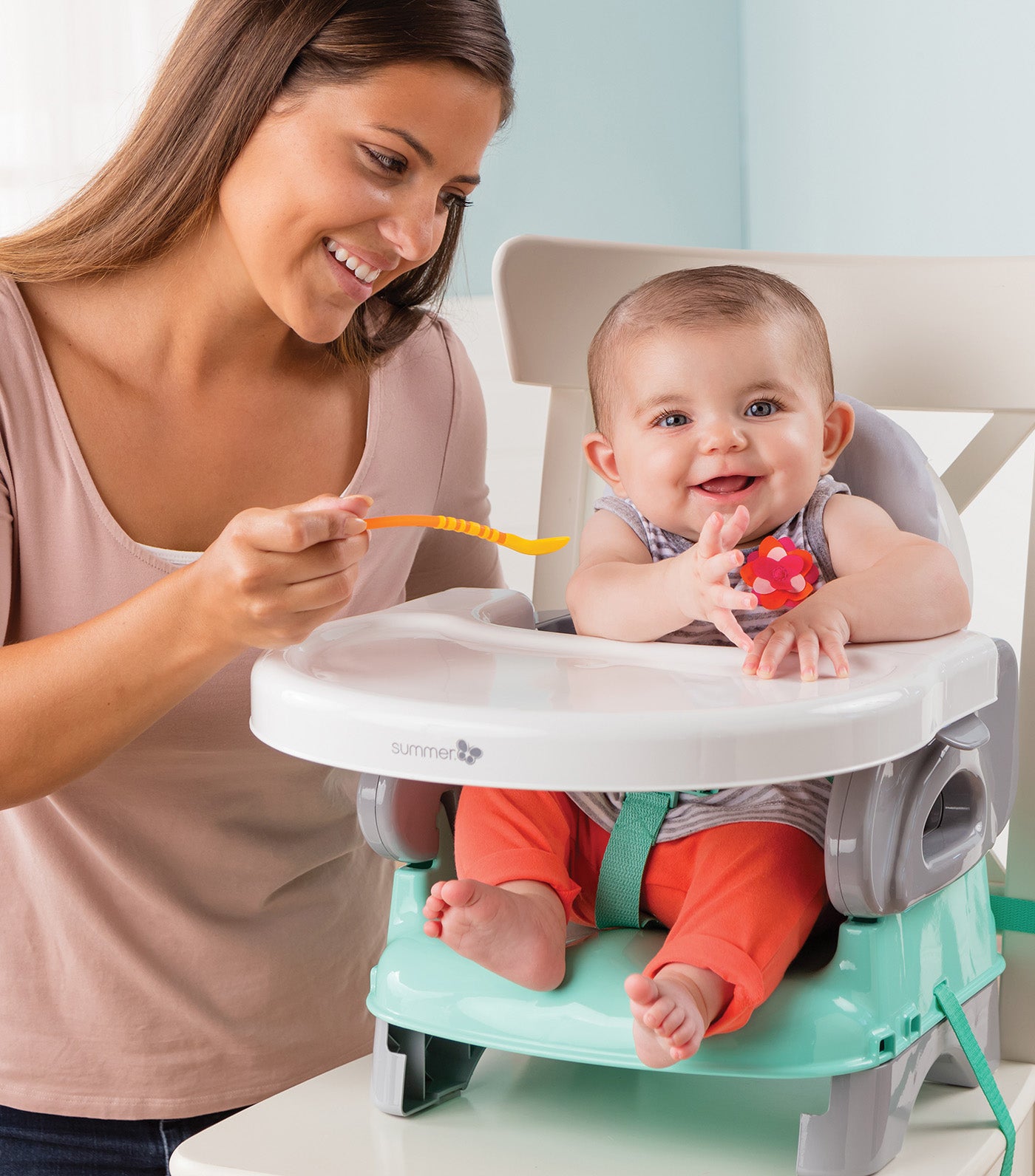 The Deluxe Comfort Folding Booster Seat, Elephant Love